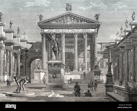 Reconstruction Du Temple De Minerve Forum De Nerva Rome Antique Photo