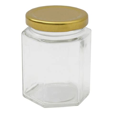 Clear Hexagonal Glass Jar 190ml Hobbycraft