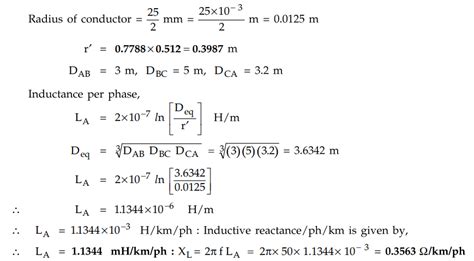 Inductance Of Three Phase Line With Unsymmetrical Spacing But