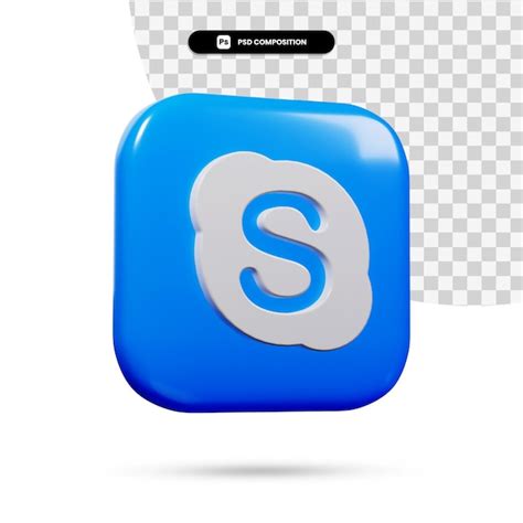 Aplicaci N De Logotipo De Skype De Renderizado D Aislada Archivo Psd