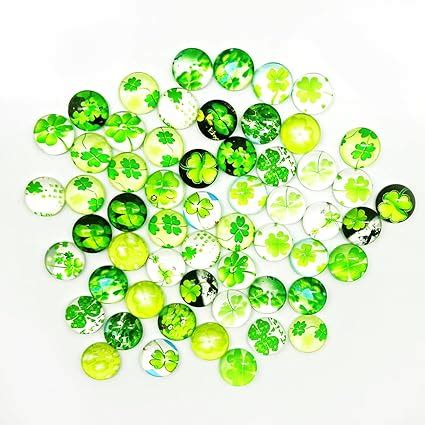 Saladocy X Glascabochons Mm Kleeblatt Mix Rund Glas Cabochons