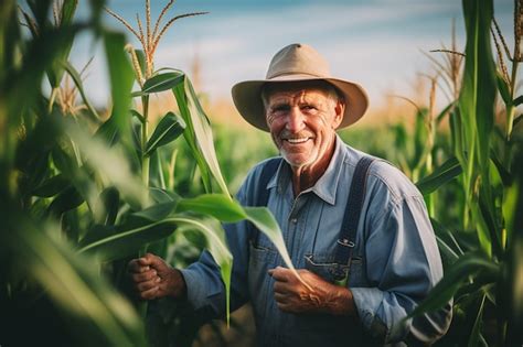 Retrato De Um Agricultor Agr Nomo S Nior Que Trabalha Arduamente Em Um