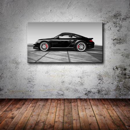 Leinwand Bild Porsche S Rot Schwarz Bilder Klassiker Auto Abstrakt