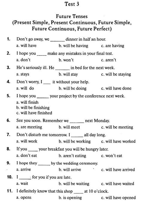 Simple Future Tense Worksheets With Answers