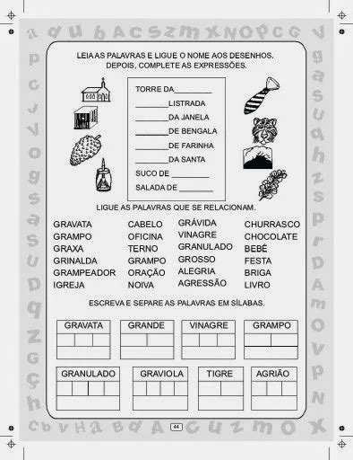 Atividades S Labas Complexas Br Cr Dr Pr Fr Gr S Escola