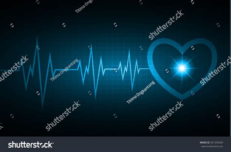 Heart Pulse Monitor Signal Heart Beat Stock Vector Royalty Free 261335609