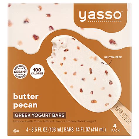 Yasso Greek Butter Pecan Yogurt Bars 4 Bars 3 5 Fl Oz Packed Unspecified 4 Ea Ice Cream