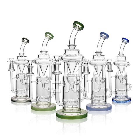 Esigo High End Glass Water Pipe Functional Perc Oil Rig Recycler Factory Wholesale Water Glass