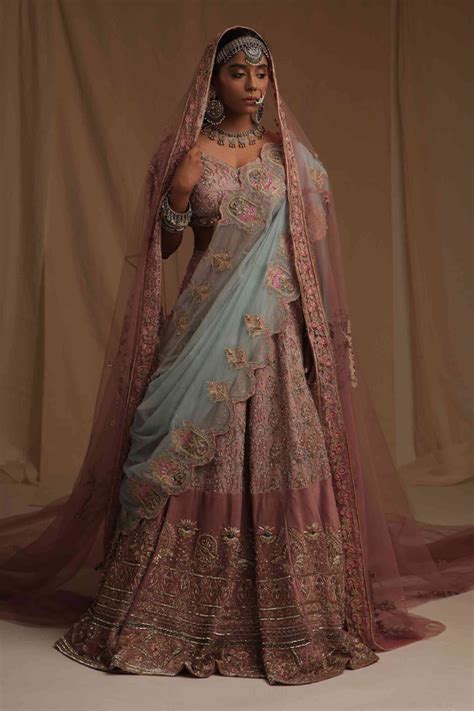 Buy Pink Silk Organza Handwoven And Hand Embroidered Sitar Lehenga Set