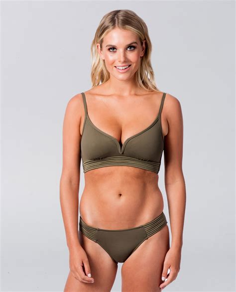 Seafolly Quilted Olive Bralette Bikini Top Ozmosis Bikinis