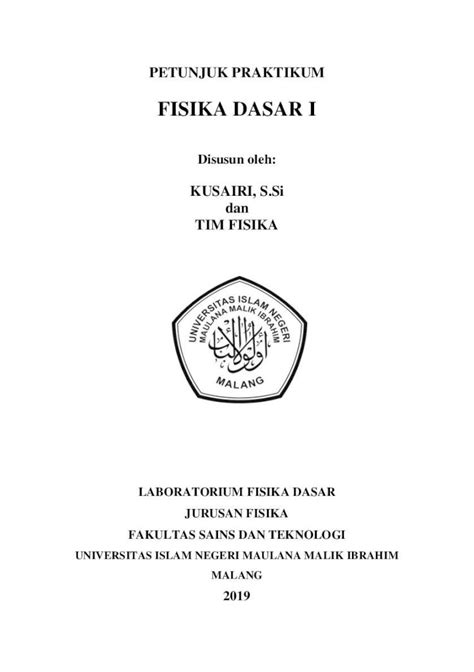 PDF FISIKA DASAR I Petunjuk Praktikum Fisika Dasar I 2