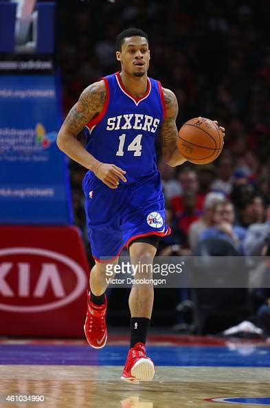 Kj Mcdaniels Of The Philadelphia 76ers Dribbles The Ball Upcourt