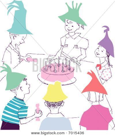 Happy Birthday Celebration Cartoon Vector & Photo | Bigstock