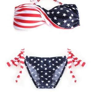 Twisted Sexy Bandeau Tube American Flag Stars Striped Women S Bikini On Luulla