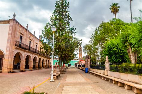 Square And Central Garden Of Monte Escobedo Zacatecas Stock Photo ...