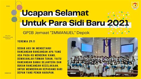 Ucapan Selamat Pelkat Persekutuan Teruna Atas Peneguhan Sidi Gpib