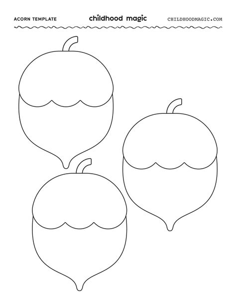 Acorn Template Free Printable Childhood Magic