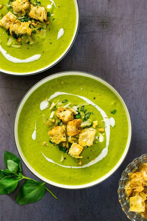 Roasted Courgette Soup With Peas Basil The Veg Space