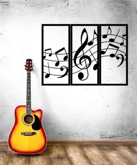 Quadro Decorativo Melodia Notas Musicais Elo7