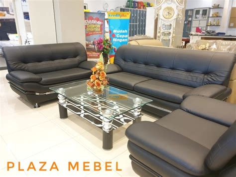 Jual Sofa Pluto 321 Modern Minimalis Hitam Meja Tamu Import Mewah