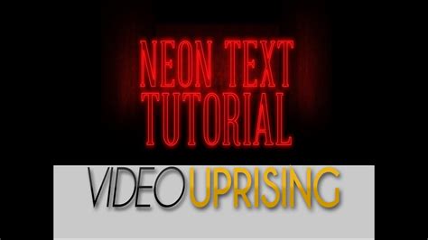 Neon Text Adobe After Effects Tutorial Videouprising Youtube