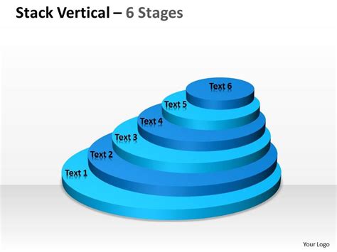 Stack Vertical With 6 Stages For Marketing Powerpoint Slide Template