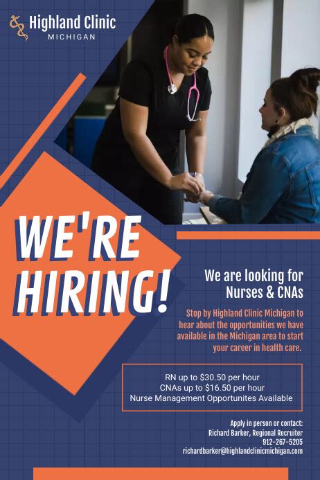 Were Hiring Medical Staff Poster Template Postermywall