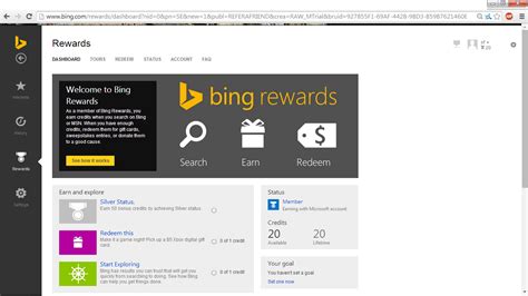 Bing Rewards Dashboard