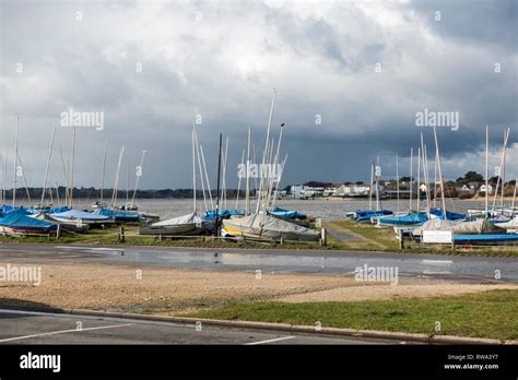 Stormy Rain Clouds Over Christchurch Harbour Mudeford Quay Dinghy Park