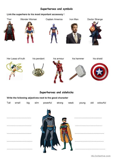 Super Heroes Symbols English ESL Worksheets Pdf Doc