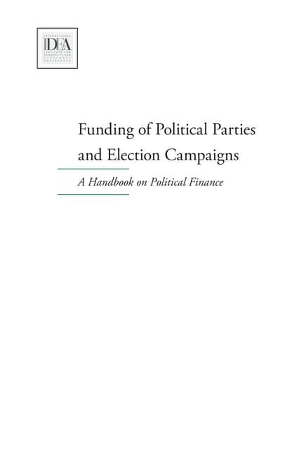 Funding Of Political Parties And Election Campaignspdf