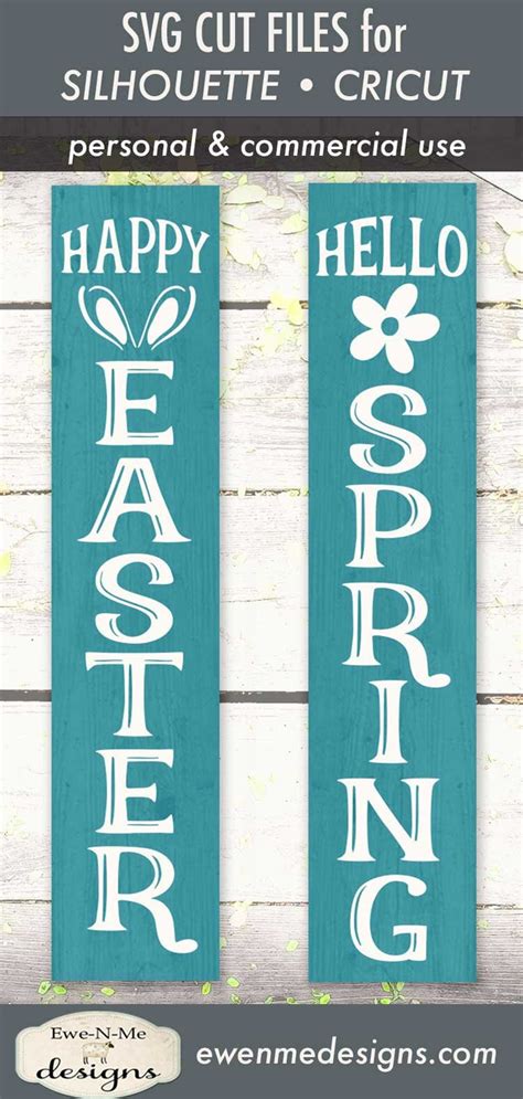 Spring Svg Easter Svg Porch Sign Svg Hello Spring Svg Happy