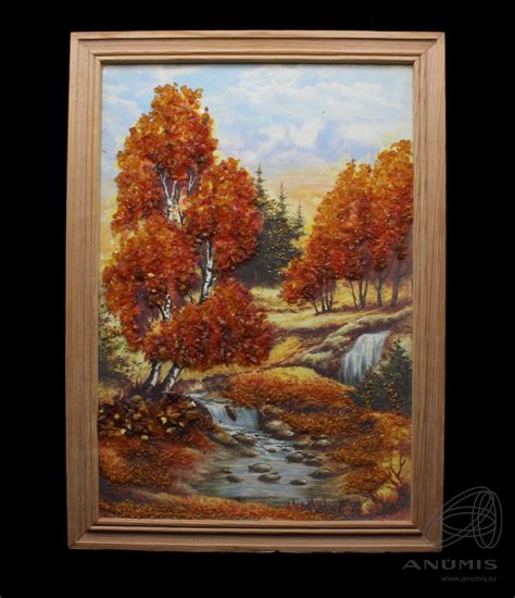 Картина «Пейзаж», в рамке 24×33 см Вставка: янтарь. Лот №4344. Аукцион ...