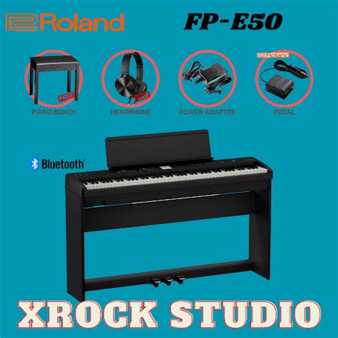 Roland Fp E50 88 Key Digital Piano With Headphone And Piano Bench Black Fpe50 Fp E50