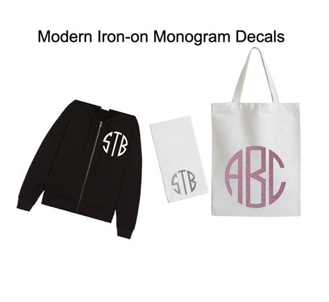 Modern Monogram Iron On Decals Monogram Heat Transfer Vinyl Patches Home Decor Monogram Iron