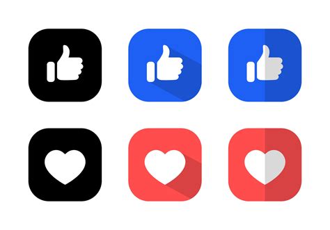 Like And Love Icon Vector Thumb Up And Love Button Of Social Media