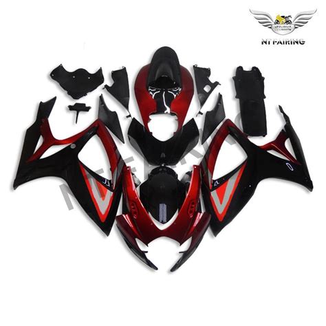 FL Injection Red Black ABS Fairing Fit For 2006 2007 GSXR 600 750 Q0103