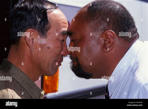 Maori Hongi Greeting, Whakarewarewa Reserve, Rotorua, North Island, New ...