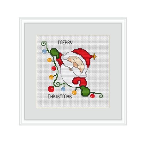 Santa Claus Cross Stitch Chart. Merry Christmas Cross Stitch | Etsy