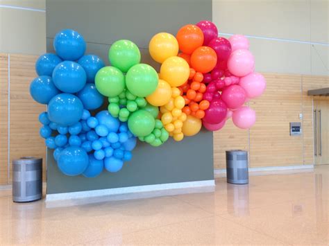 Backdrop ideas | Rainbow balloons, Celebration balloons, Rainbow parties