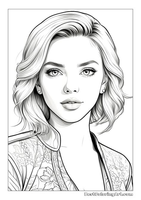 Sweet Scarlett Johansson Coloring Page Coloring Pages Bestcoloringart