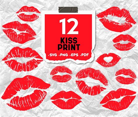 Kiss Print Svg,lips SVG, Kiss SVG, Lips Print Svg, Red Lips Svg, Mouth ...