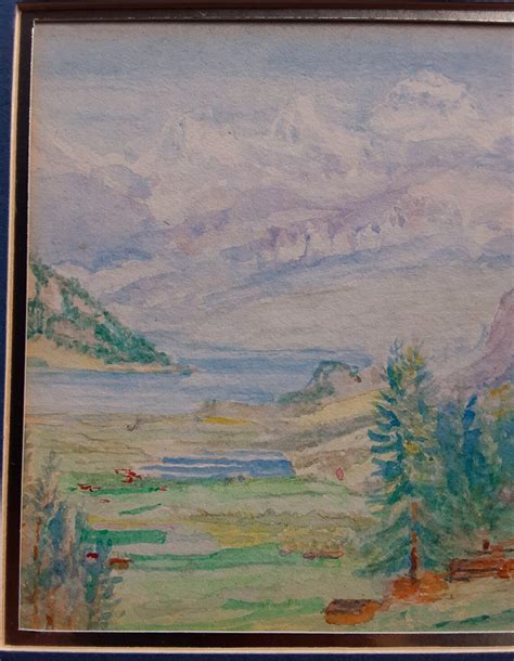 Antique Swiss Alps Watercolor Painting Original Art Swiss Alps - Etsy