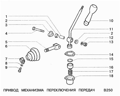 Привод механизма переключения передач ВАЗ-2123 (Чертеж № 99: список ...