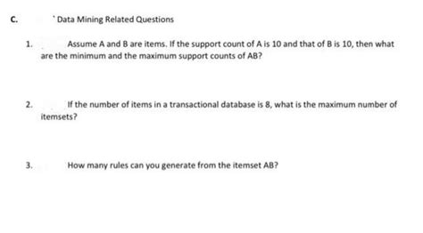 Answered C Data Mining Related Questions 1 Bartleby