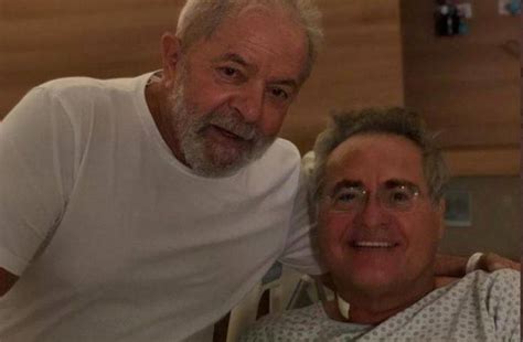 Lula e Renan Calheiros são fotografados sem máscara em hospital