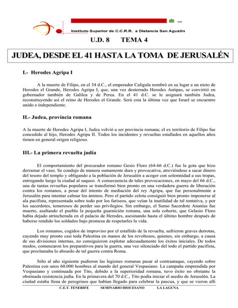 Judea Desde El Hasta La Toma De Jerusal N