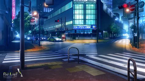 Anime Outdoors City Road Traffic Lights Wallpaper Resolution