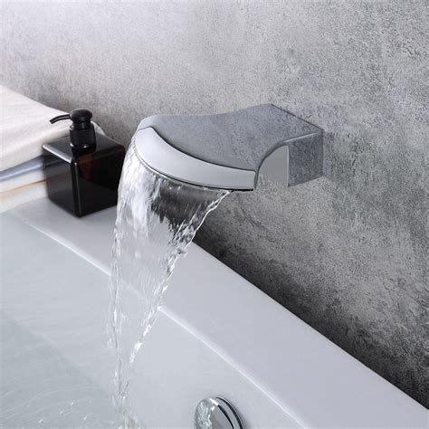 Peace Stylish Polished Chrome Wall Mount Bathroom Waterfall Spout