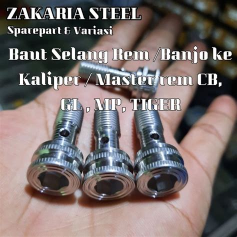 Jual Baut Banjo Selang Rem Ke Master Rem Kaliper Stainless Steel Cb Gl